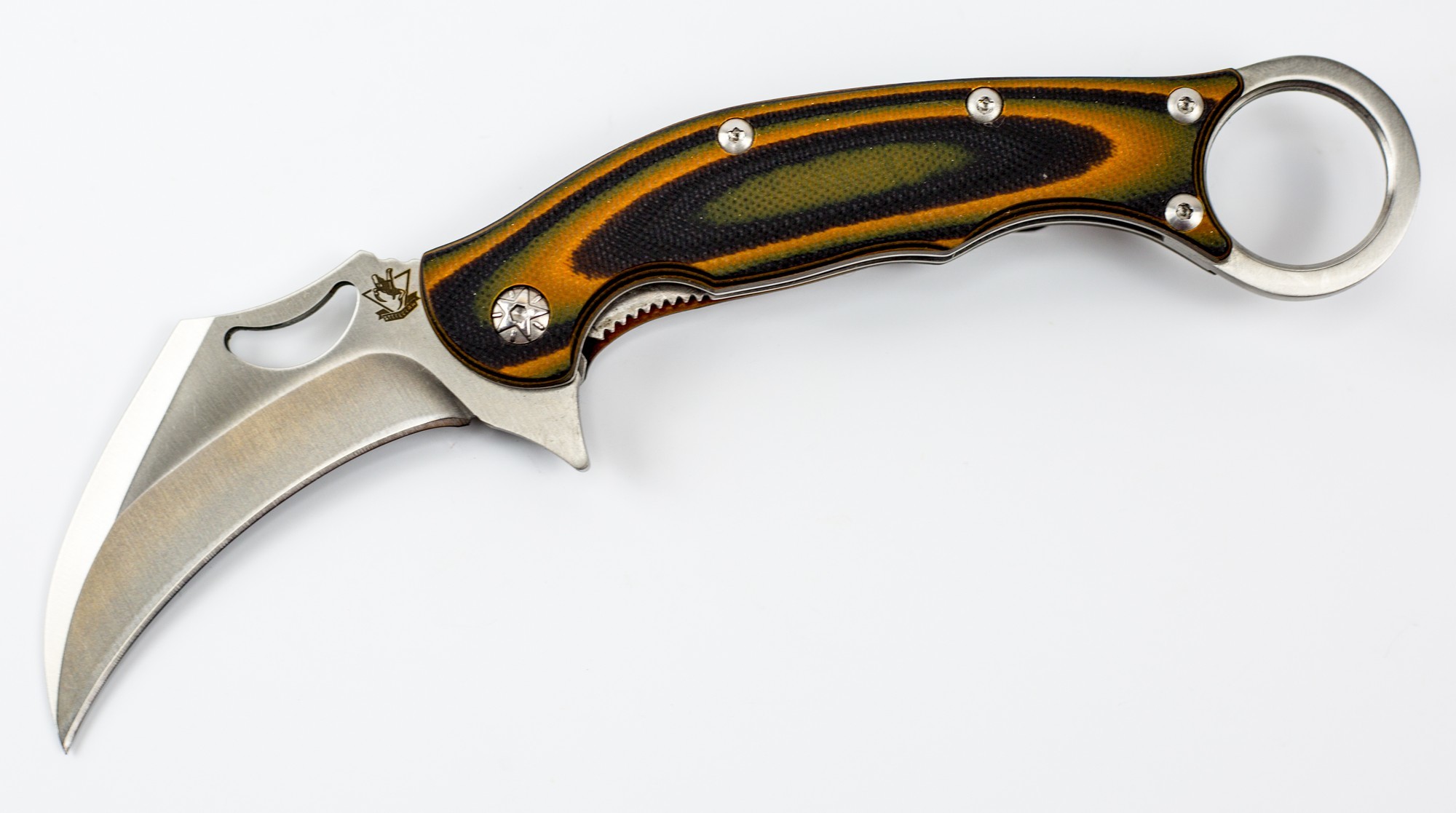 Складной нож Керамбит, оранжевый - фото 1