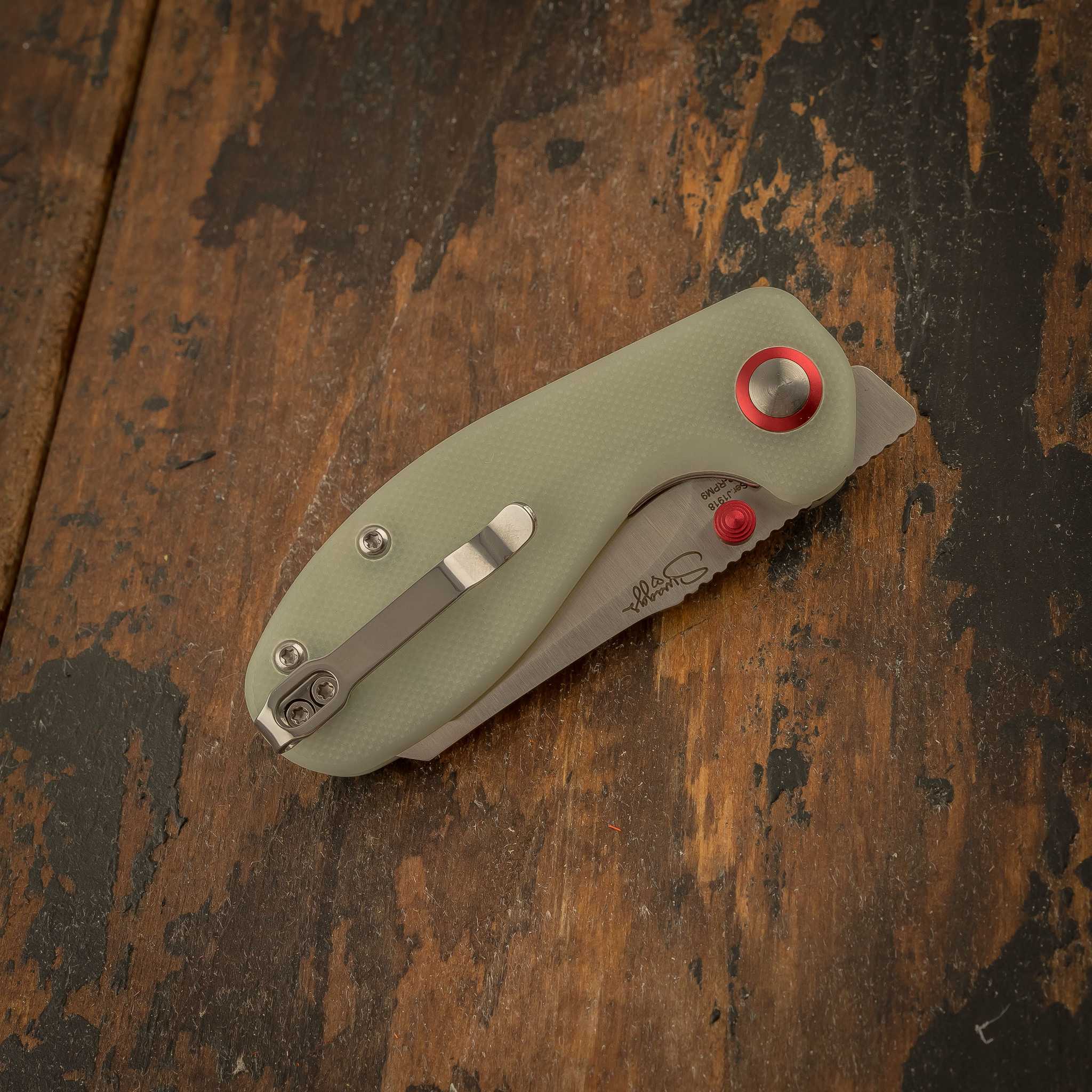 Складной нож CJRB Maileah, сталь AR-RPM9, Green G10 - фото 8