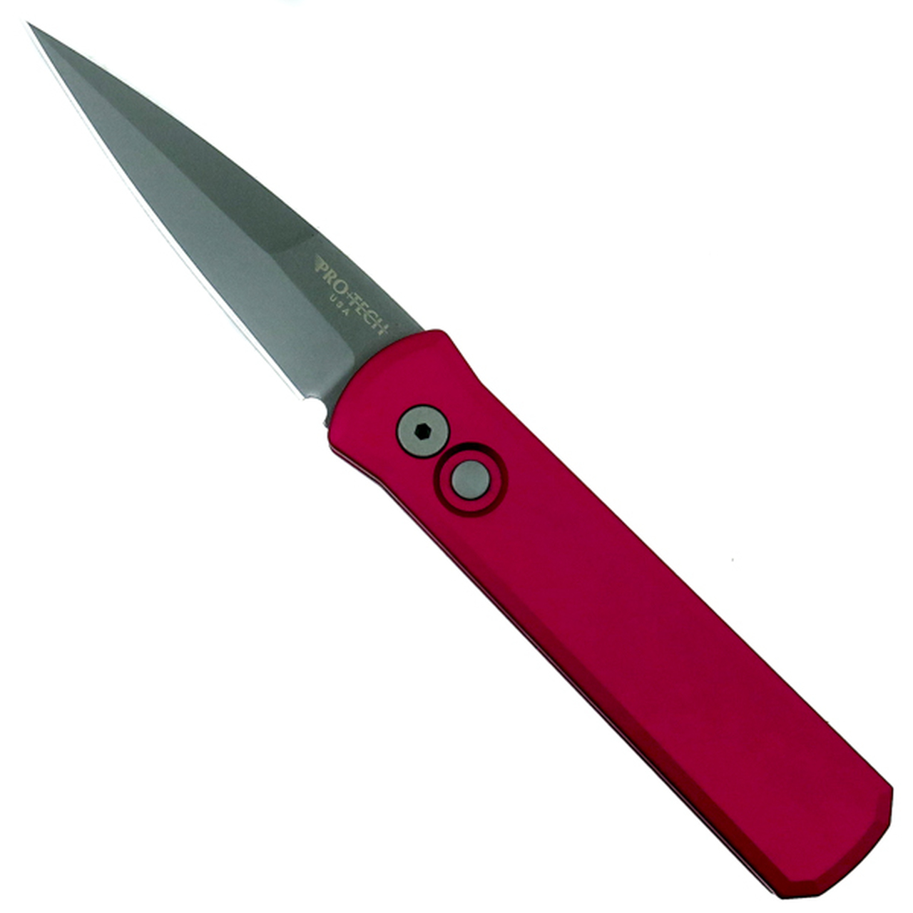 Автоматический складной нож Red Godson, красная рукоять, матовый клинок 154CM