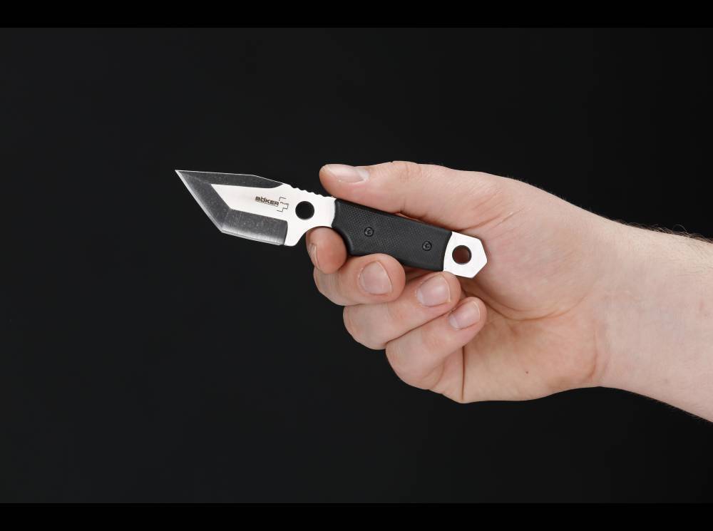 Нож с фиксированным клинком шейный Tantodashi, Boker Plus 02BO003, сталь 440C 2-Tone Satin / BlackWash, рукоять стеклотекстолит G10 - фото 6