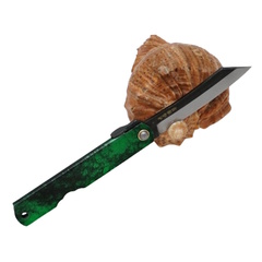 Фото Складной нож Nagao Higonokami Hisui (Jade), 80мм, сталь Aogami Kurouchi, рукоять металл, Green
