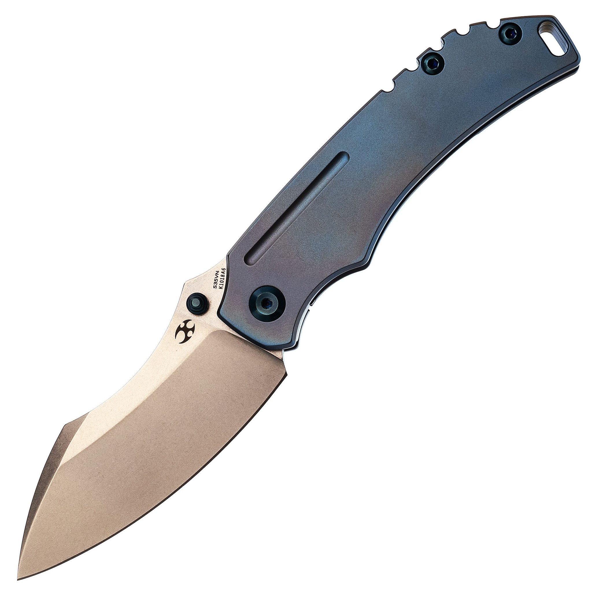 Складной нож Kansept knives Pelican EDC, сталь CPM-S35VN, синий титан - фото 1