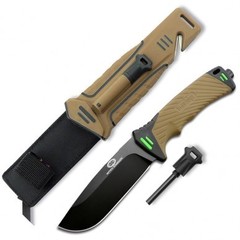 Фото Нож для выживания With Armor Nightingale, сталь 440C, рукоять пластик, песочный