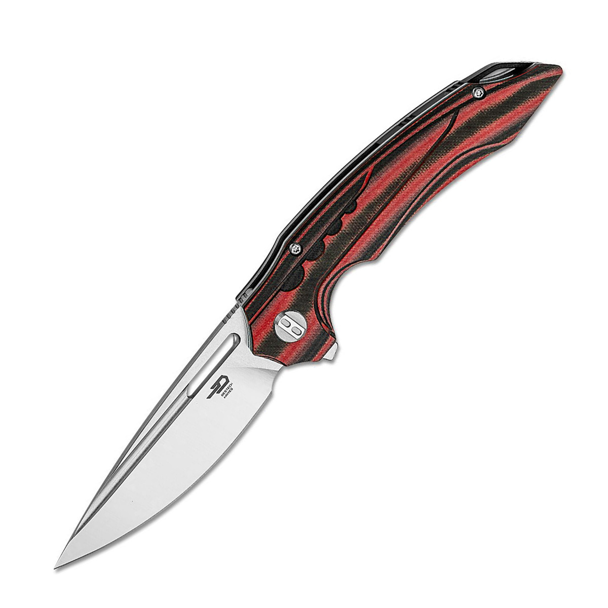Складной нож Bestech Ornetta, сталь N690, рукоять черно-красная G10/карбон