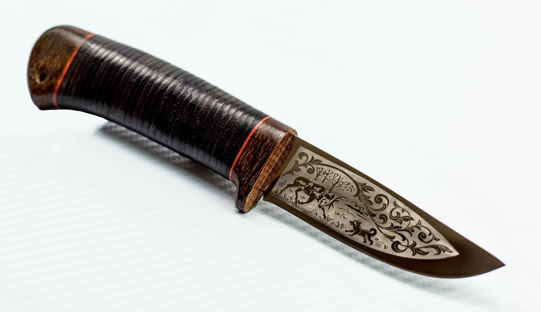 Нож Малек-2 с рисунком, кожа, Златоуст - фото 3