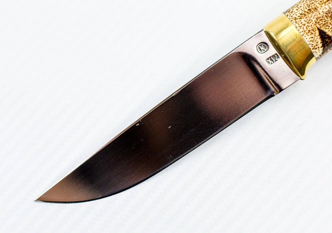 Нож Грибник, сталь Х12МФ, рукоять рог - фото 4