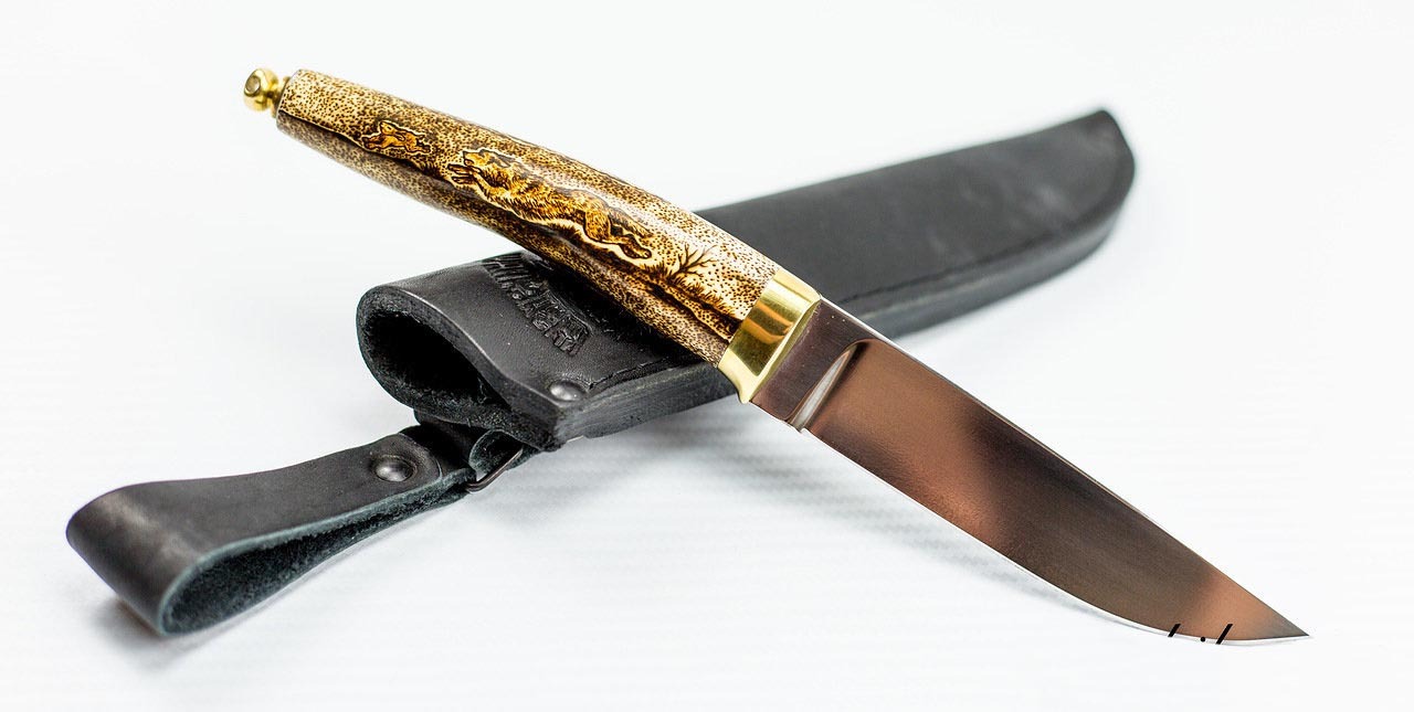Нож Грибник, сталь Х12МФ, рукоять рог - фото 2