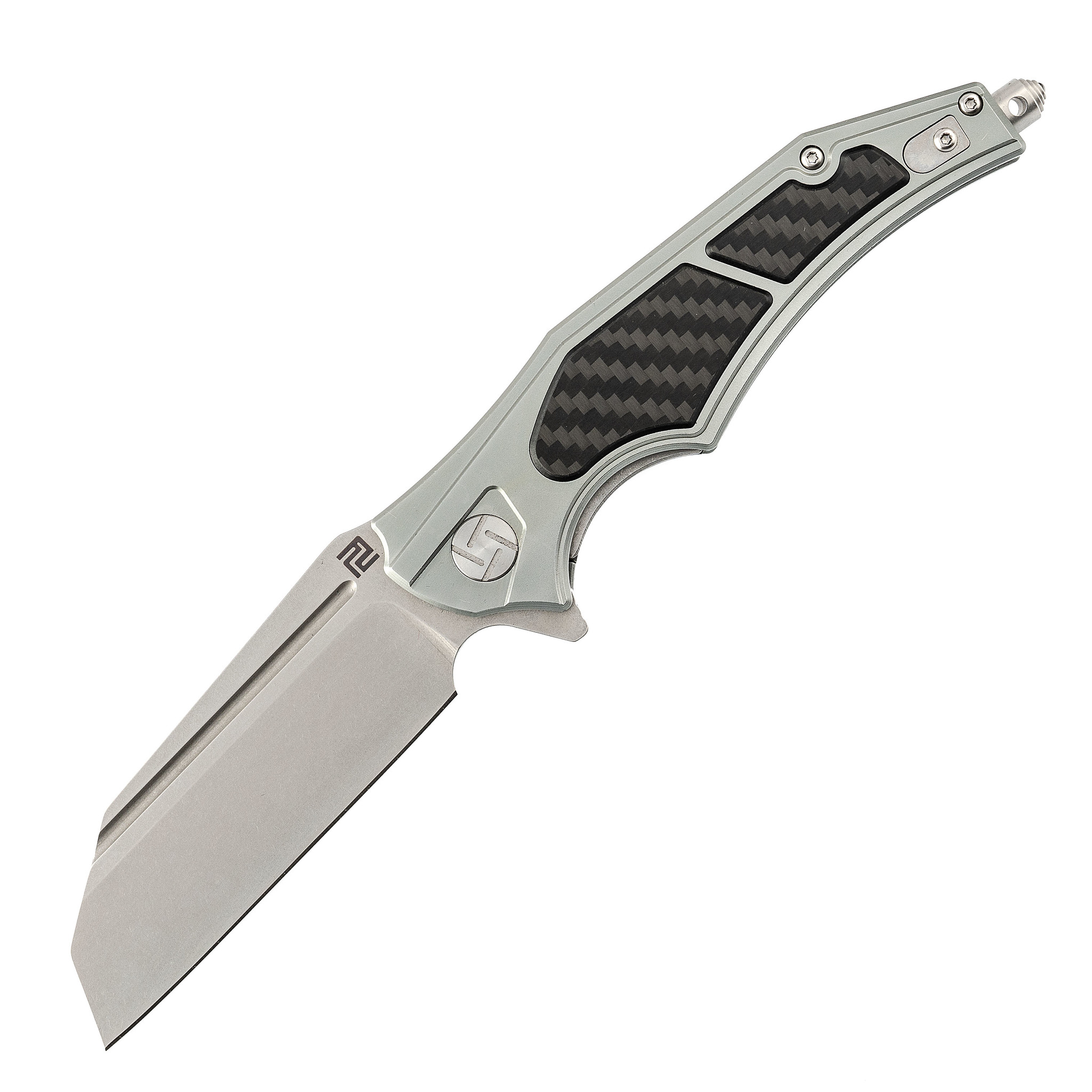 Складной нож Artisan Apache, сталь D2, алюминий, карбон - фото 1
