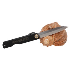 Фото Складной нож Nagao Higonokami Bamboo leaf, 80мм, сталь Shirogami, рукоять металл, черный