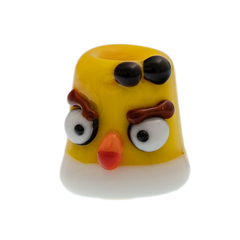 Фото Бусина Angry bird, желтая, стекло