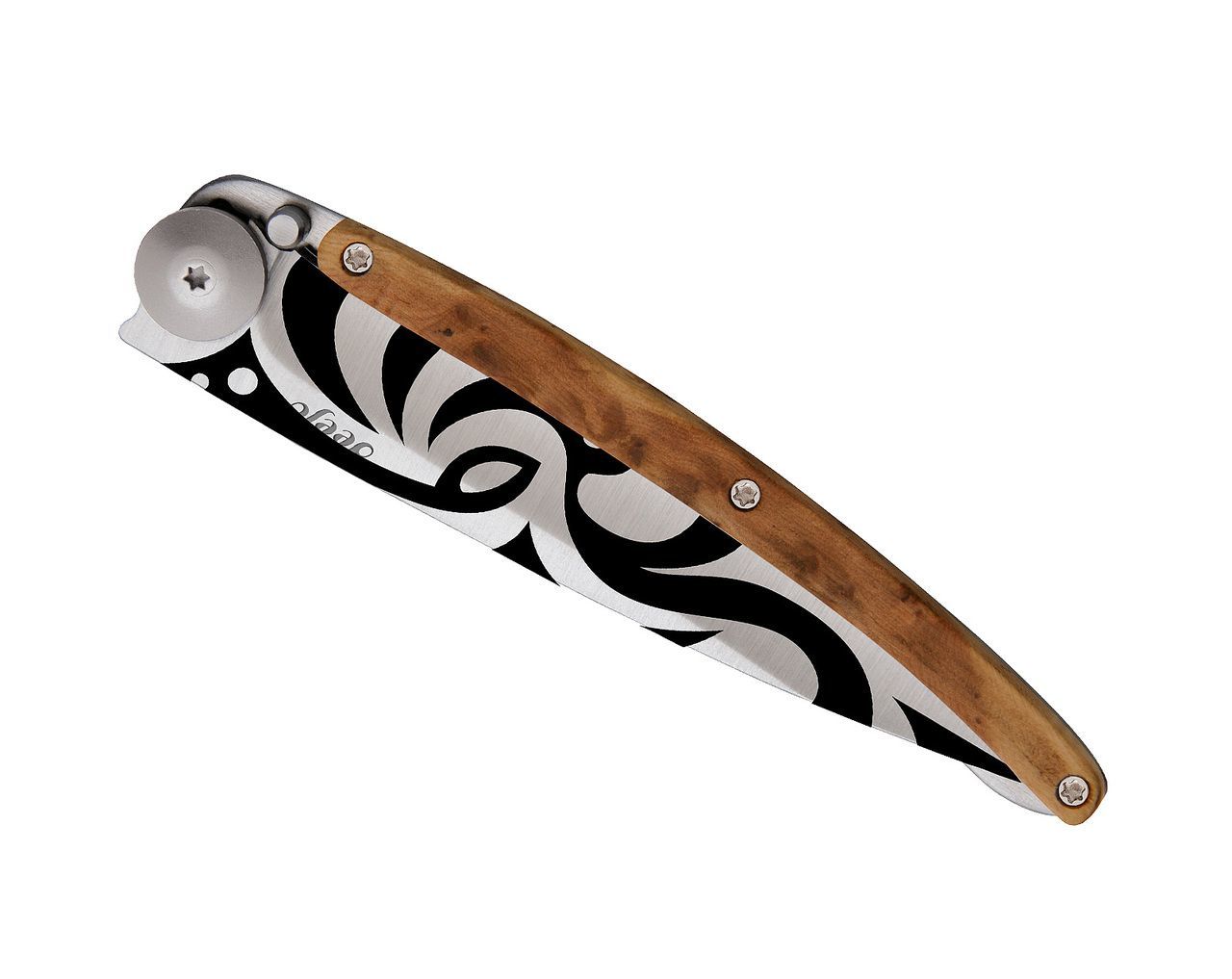 фото Складной нож deejo tribal titanium 37g, juniper wood