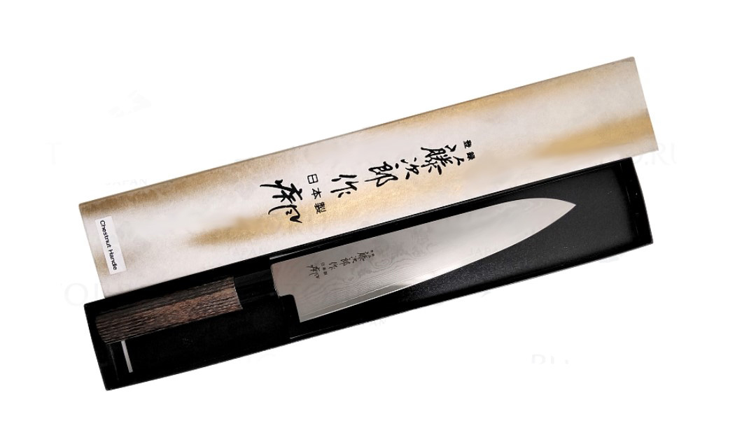 Нож Шефа Shippu Tojiro, FD-596, сталь VG-10, коричневый - фото 2