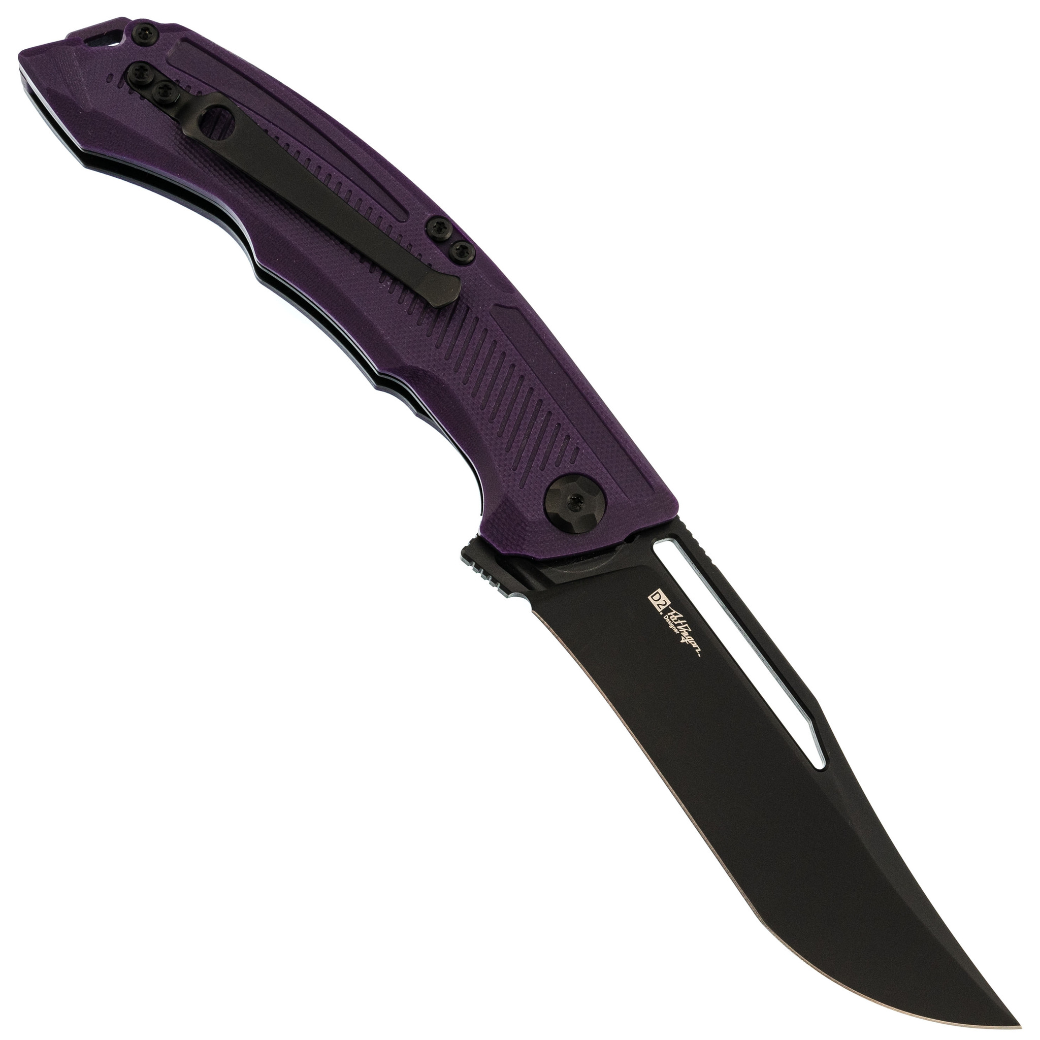 Складной нож Fat Dragon 7, сталь D2, рукоять G10, фиолетовый - фото 3