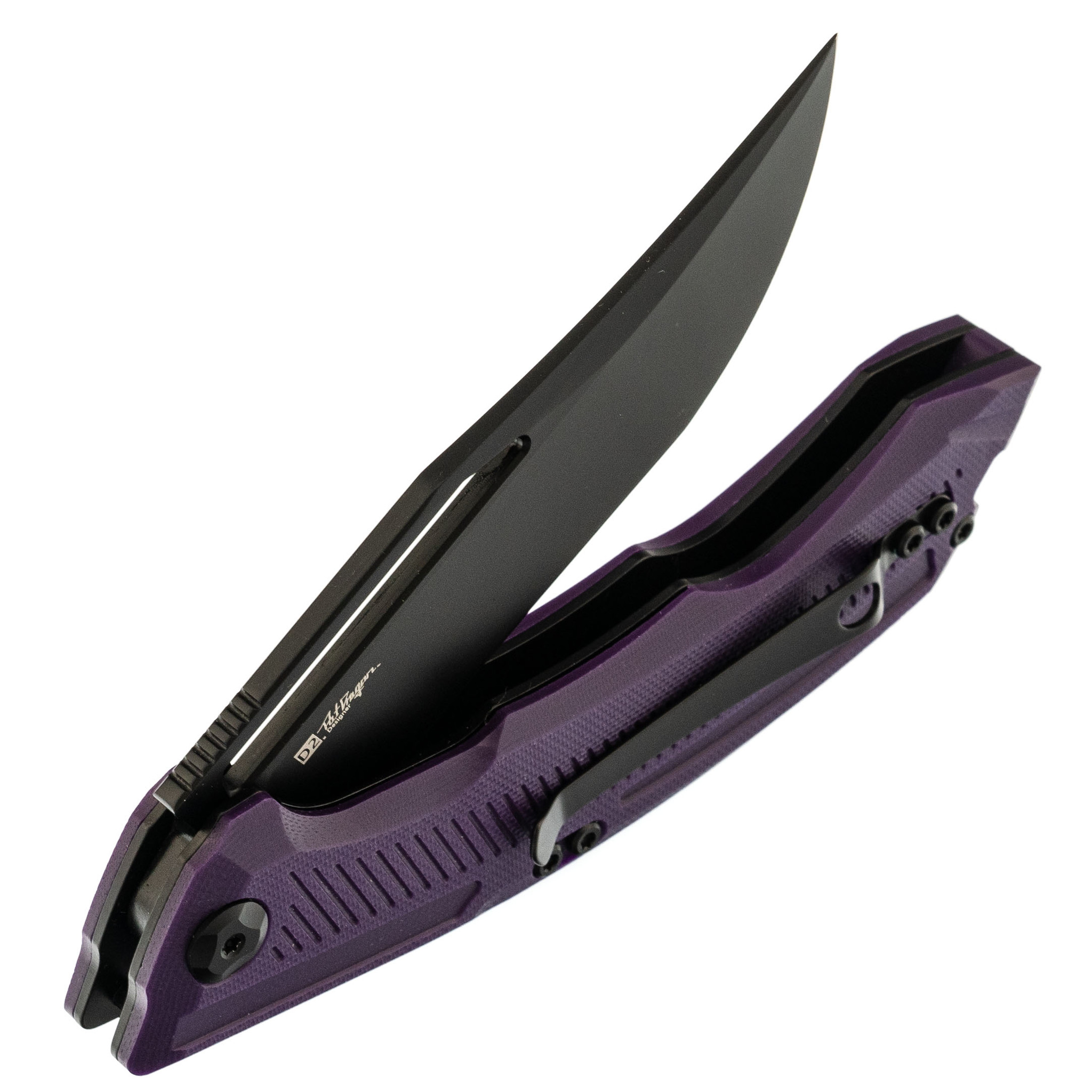 Складной нож Fat Dragon 7, сталь D2, рукоять G10, фиолетовый - фото 5
