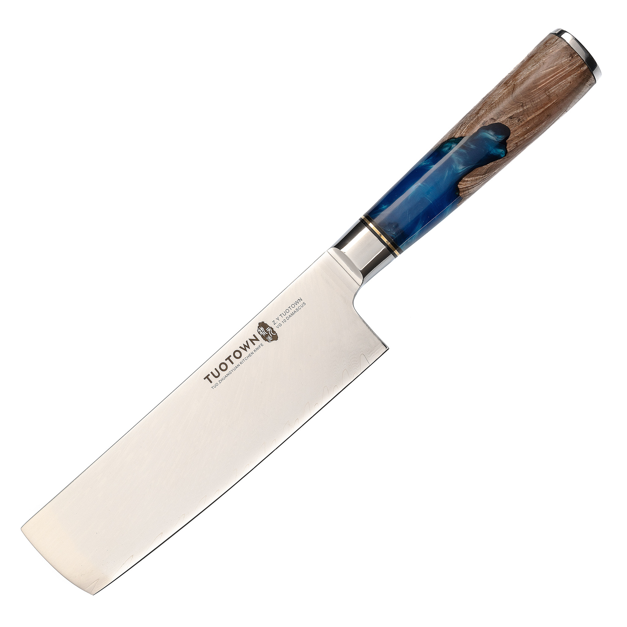 Кухонный нож для овощей Накири Tuotown TWB-D11, сталь VG-10, рукоять дерево/эпоксидка - фото 1