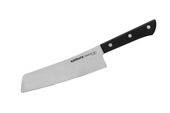 Фото Кухонный нож накири Samura Harakiri 174 мм, сталь AUS-8, рукоять пластик, черный