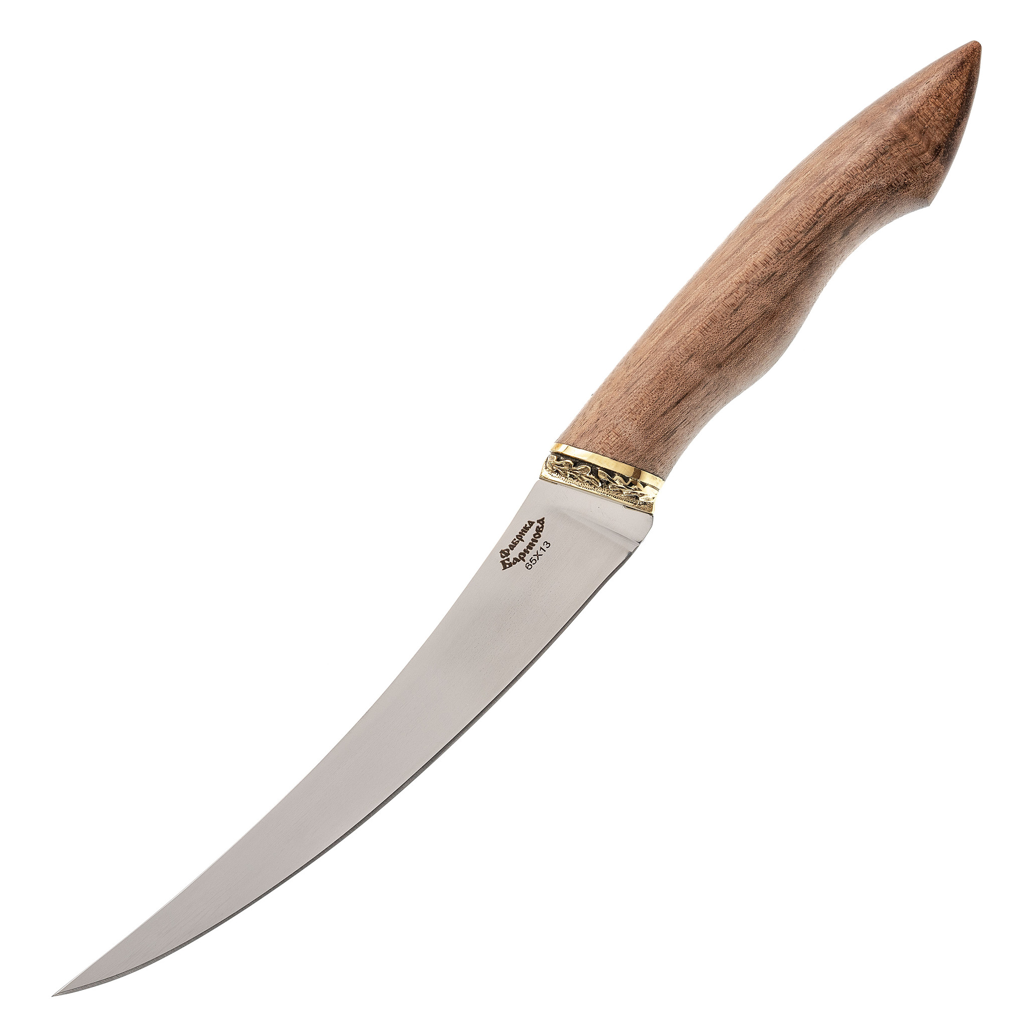 Нож филейный Фин-2, сталь 65х13, рукоять орех, Для рыбы, Ножи филейные