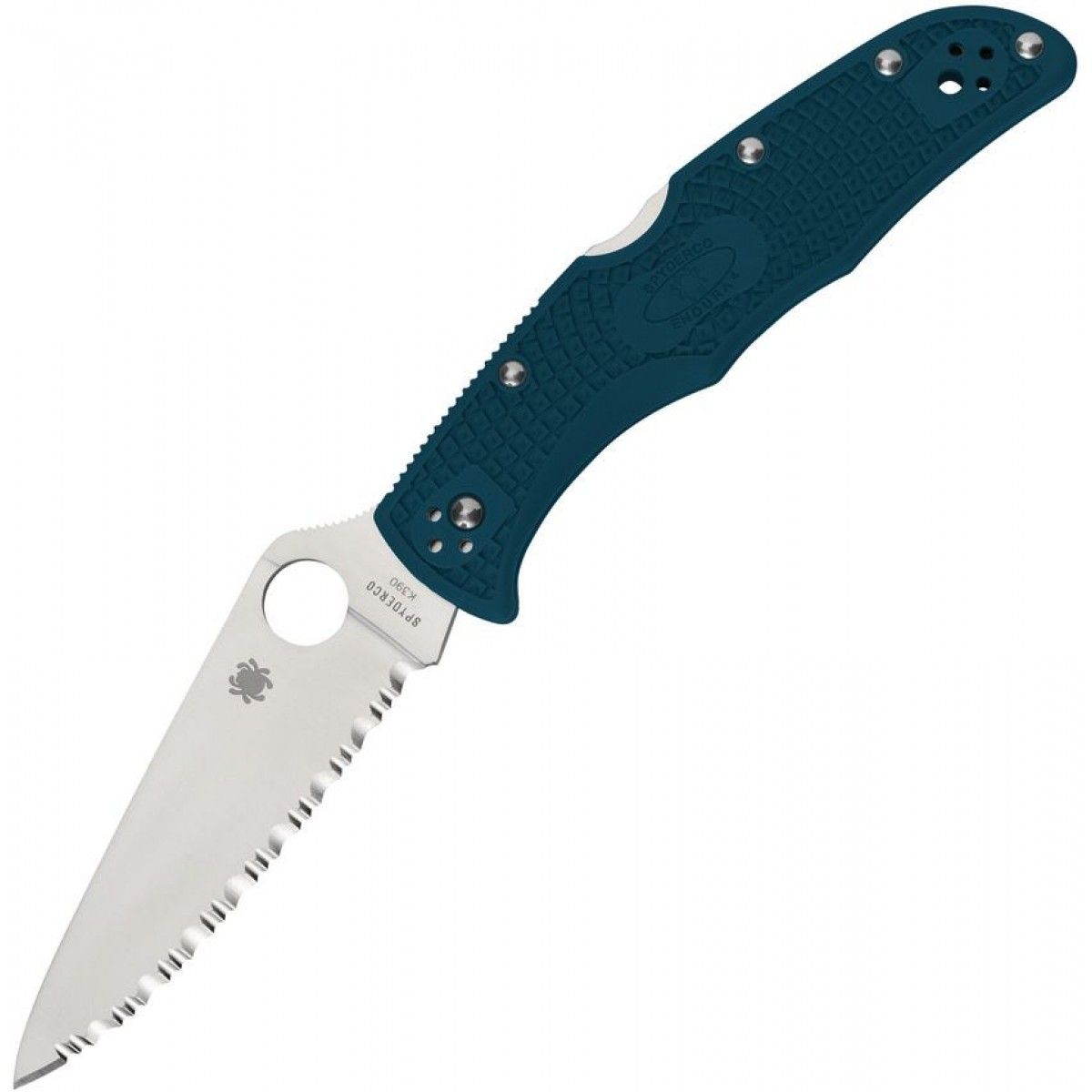 Складной нож Endura 4 Spyderco C10FSK390, сталь K390, рукоять FRN, синий