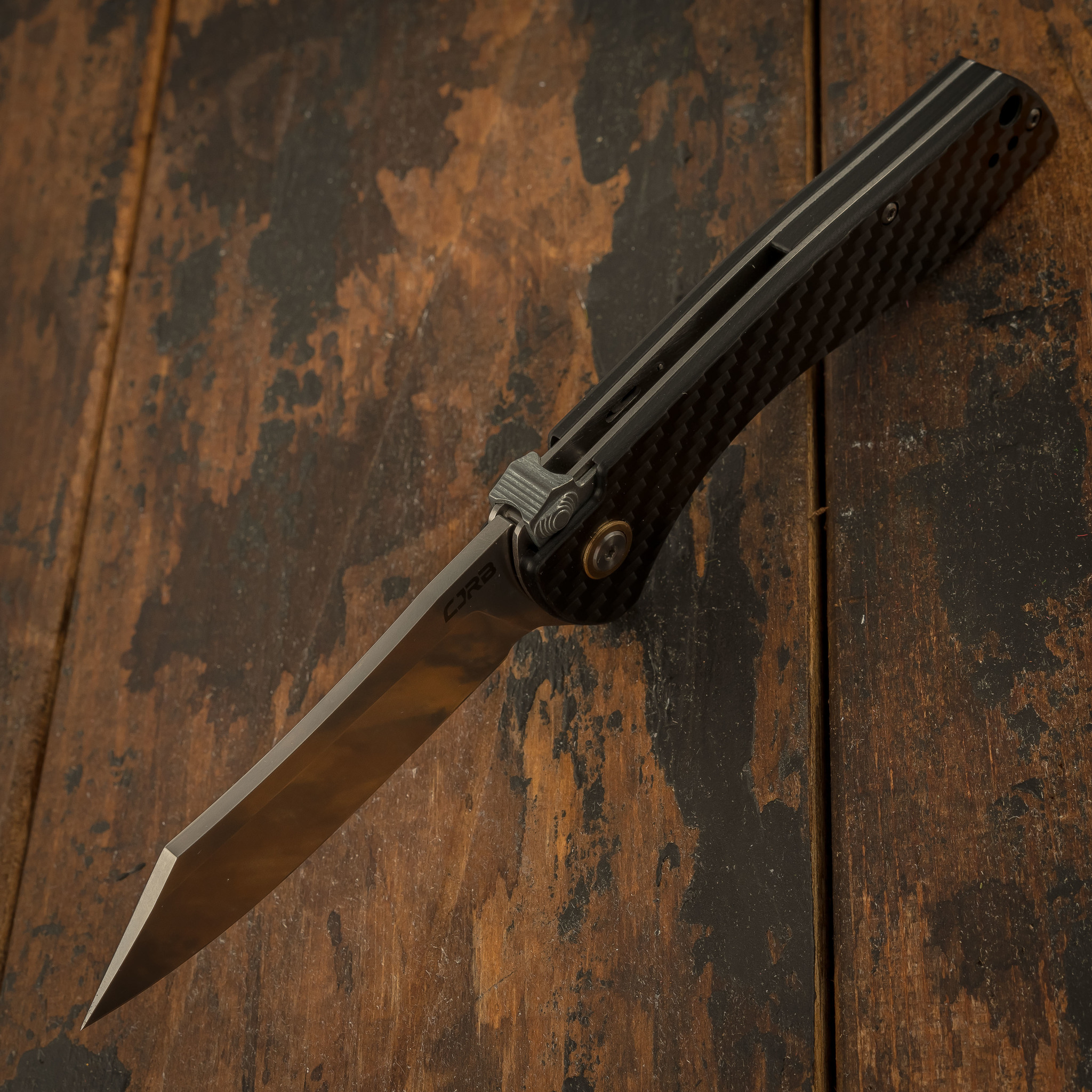 Складной нож CJRB Kicker, сталь D2, Carbon Fiber - фото 5