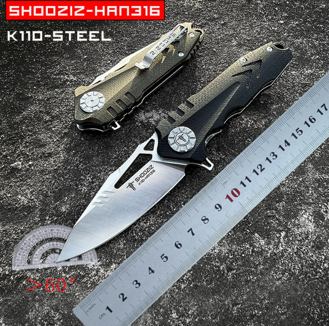 Складной нож Shooziz Strider Black, сталь K110, рукоять микарта - фото 2