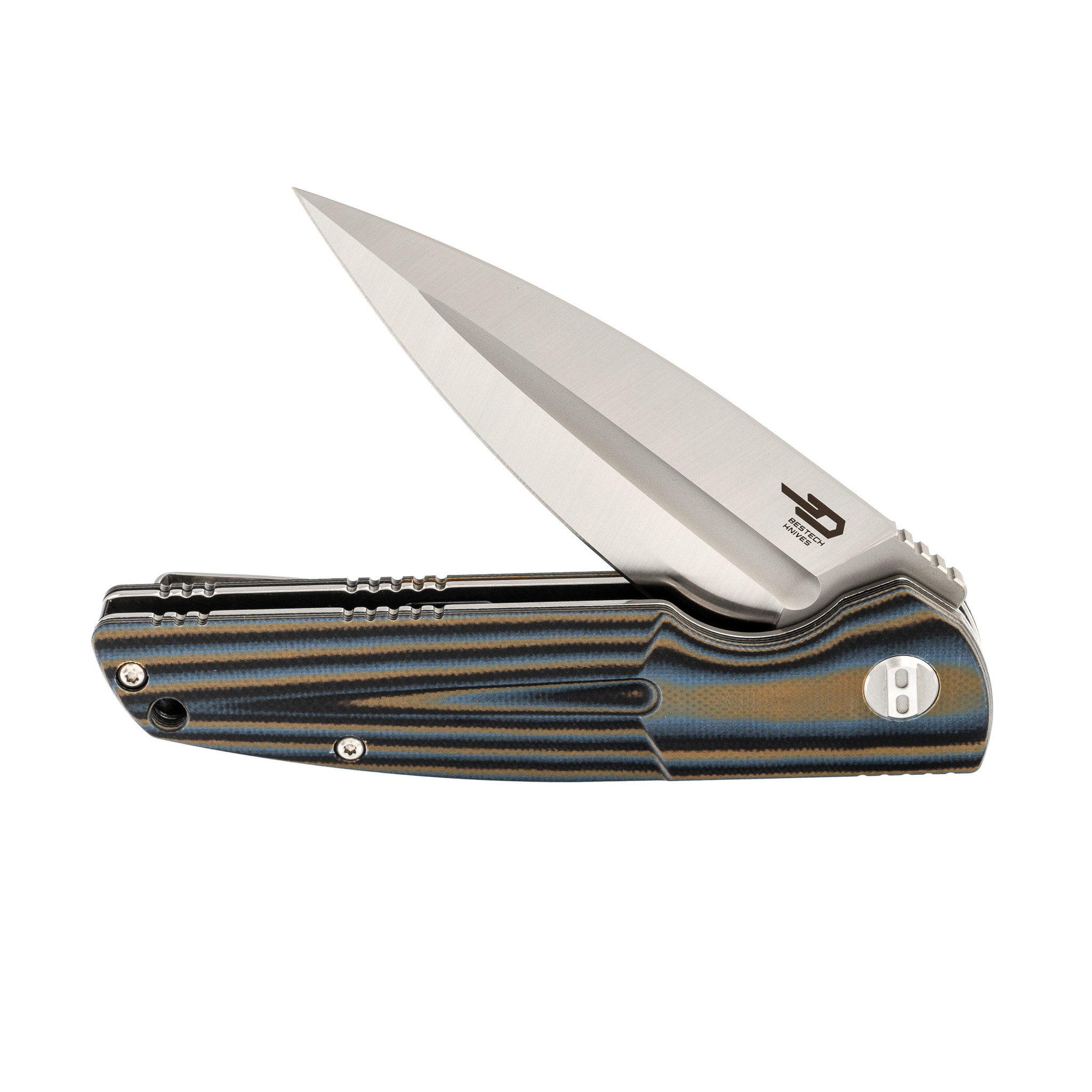фото Складной нож bestech fin blue/brown, сталь 14c28n, g10 bestech knives