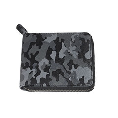 Фото Кошелёк ZIPPO, серо-чёрный камуфляж, натуральная кожа, 12×2×10,5 см
