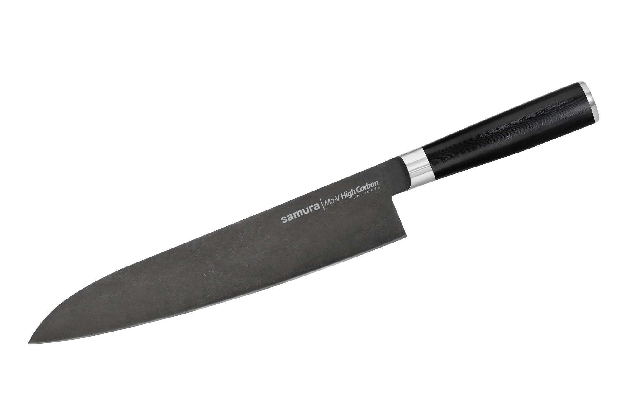Кухонный нож шефа Samura Mo-V Stonewash 240 мм, сталь AUS-8, рукоять G10 кухонный нож шефа универсал сталь 95х18