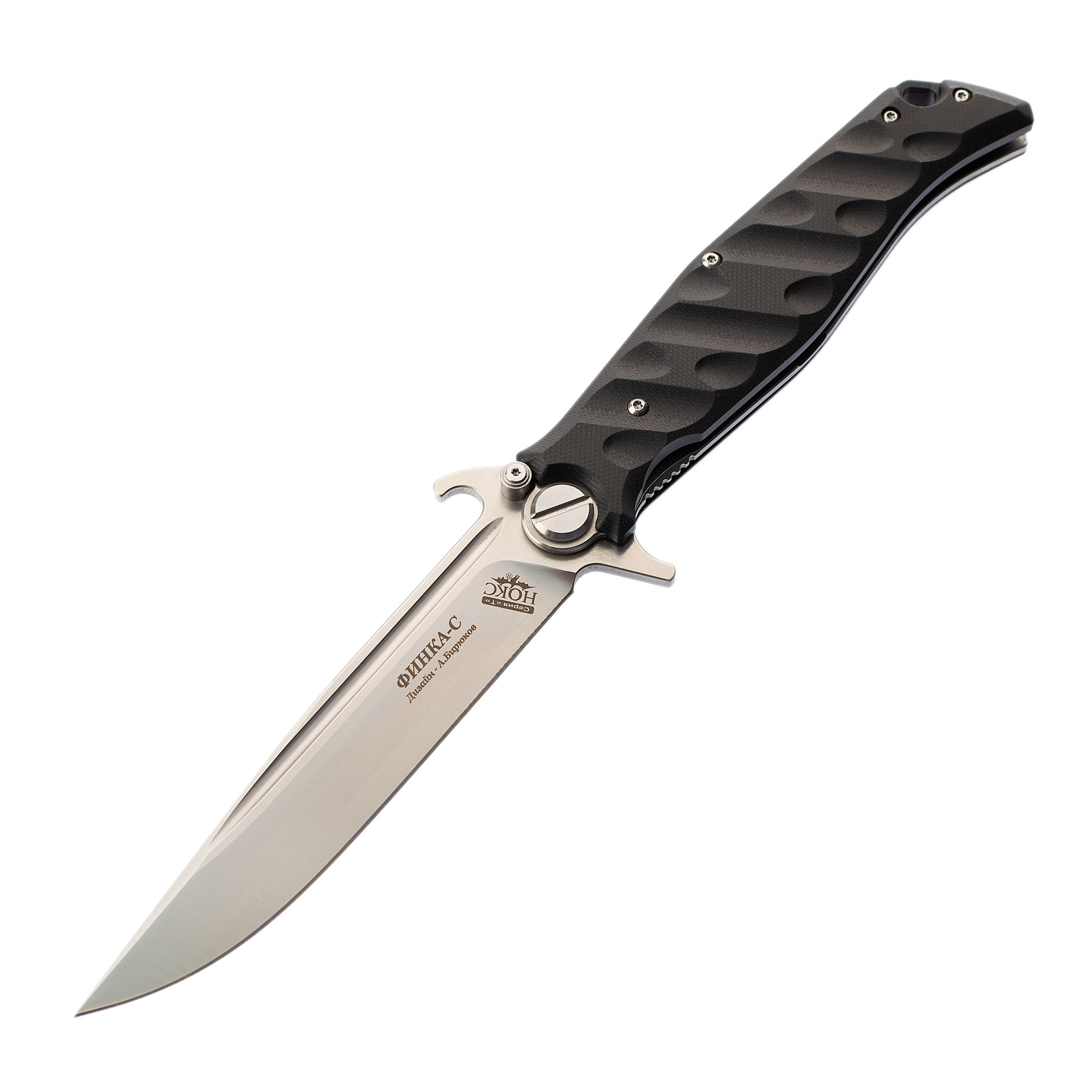 Складной нож Финка С НОКС, сталь D2, рукоять черная G10 -  нож .