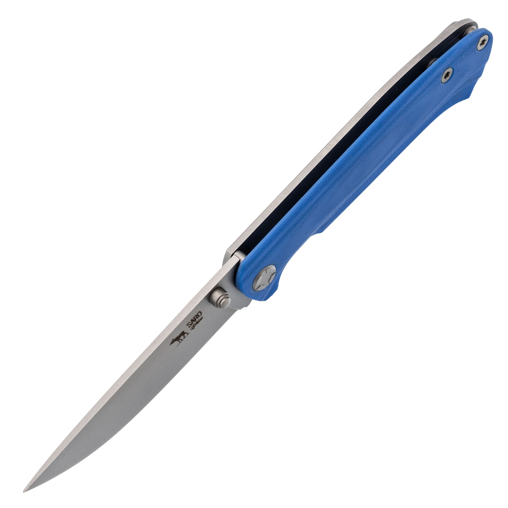 фото Складной нож чиж, сталь k110, g10 синий саро