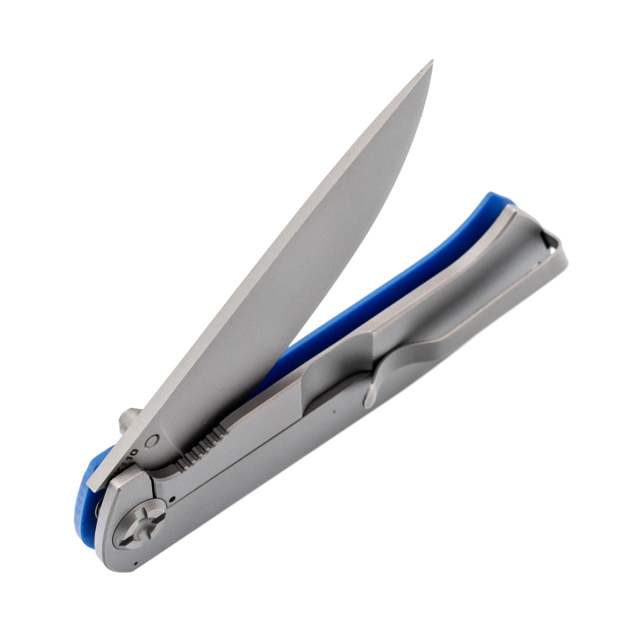 фото Складной нож чиж, сталь k110, g10 синий саро