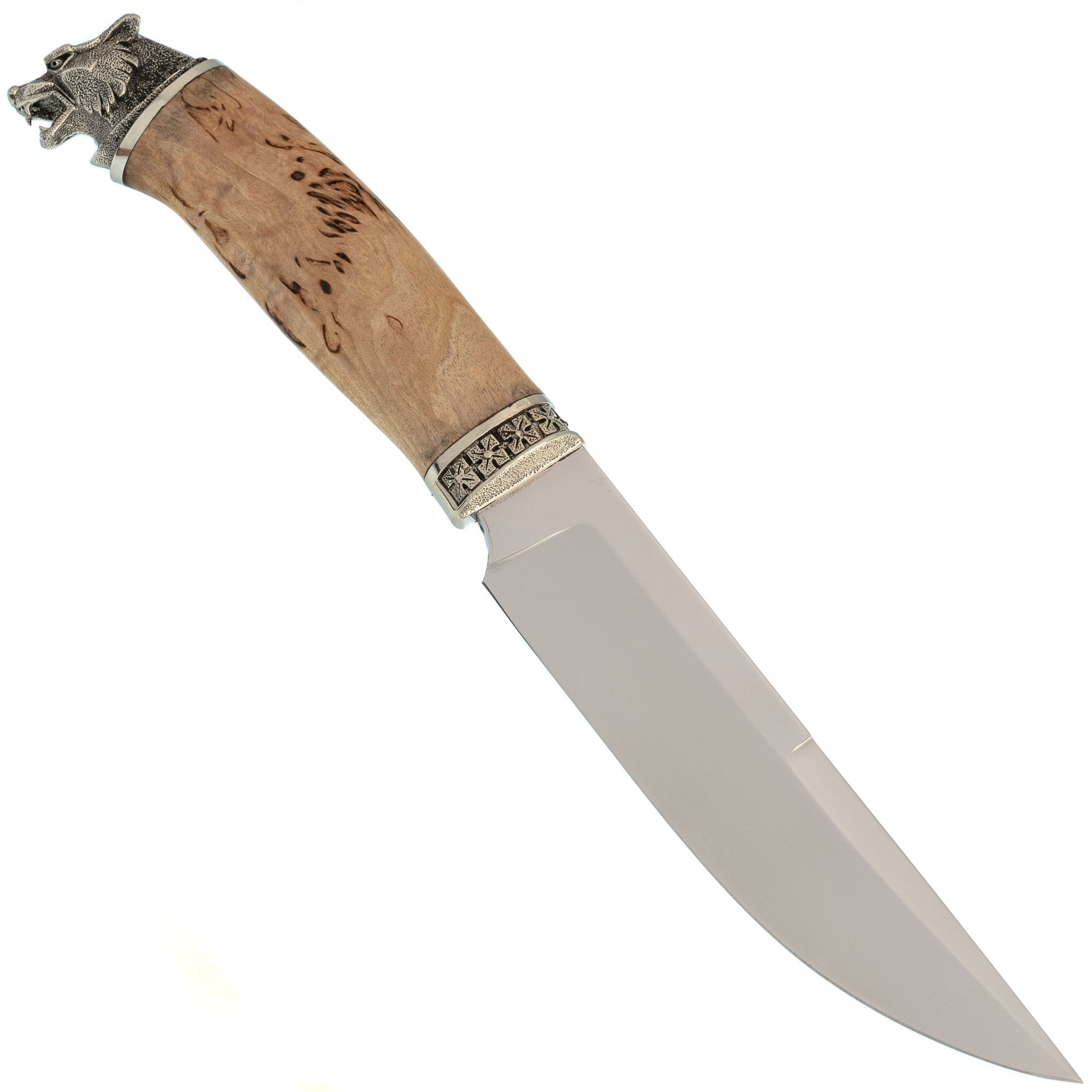 Нож Странник, сталь 95х18, карельская береза, мельхиор - фото 4