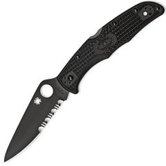 Фото Складной нож Spyderco Endura 4 - 10PSBBK, сталь VG-10 Black Combo, рукоять термопластик FRN, чёрный