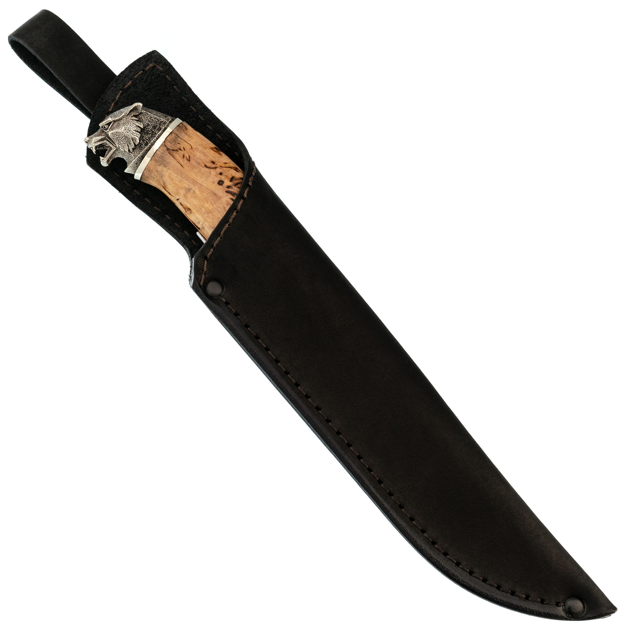 Нож Странник, сталь 95х18, карельская береза, мельхиор - фото 7