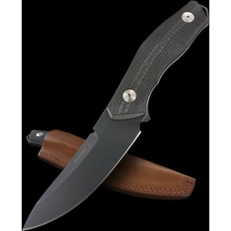 Нож с фиксированным клинком C.U.T. Fixed, Black/Gray G-10 Scales, PVD - Coated CPM® S30V™, Dmitry Sinkevich (SiDiS) Design, Black Leather Sheath 10.6 см. - фото 1