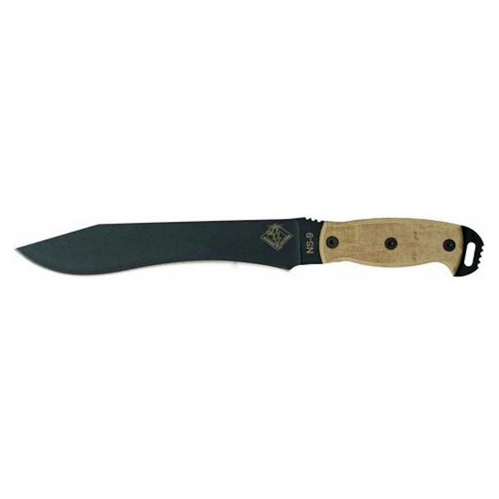 Нож с фиксированным клинком Ontario NS-9, сталь 5160, рукоять микарта, tan/black нож с фиксированным клинком ontario afhgan tan micarta серрейтор