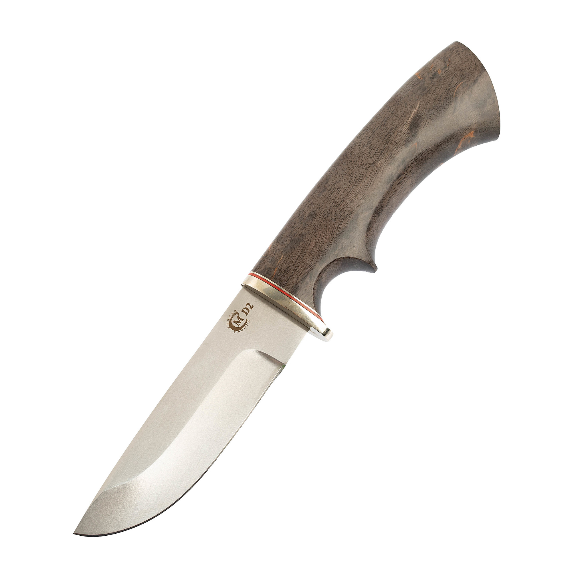 фото Нож егерь, сталь d2, рукоять карельская береза кузница семина