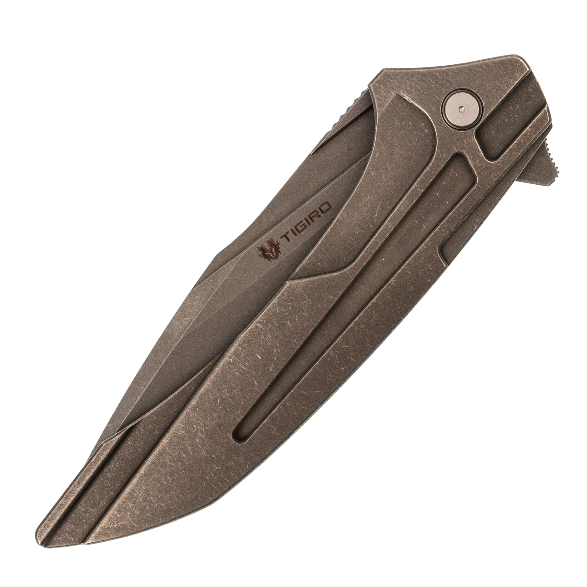 Интегральный складной нож Tigird Zero, сталь Bohler M390, рукоять TC21 titanium - фото 7