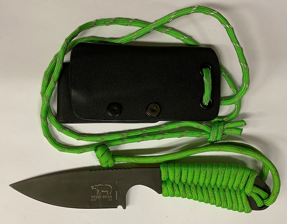Нож White River M1 Backpacker Ionbond, сталь CPM S30V, рукоять светло-зеленая оплетка