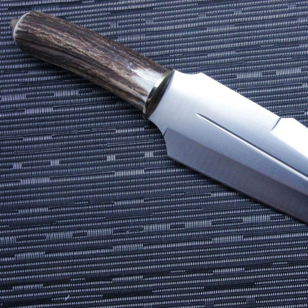 фото Нож с фиксированным клинком fox duque, сталь x50crmov15, рукоять олений рог, коричневый muela