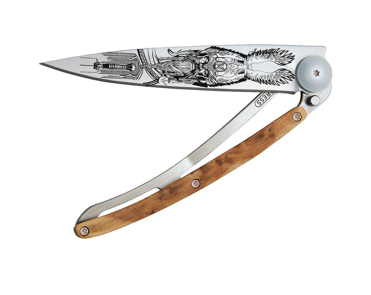 Складной нож Deejo Tattoo Odin 37G, Juniper wood