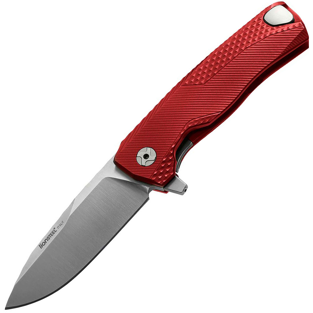 Нож складной ROK Ball-Bearing Flipper, Red Solid® Aluminum Handle, Satin Finish Bhler M390 складной нож prime d2 satin carbon kizlyar supreme