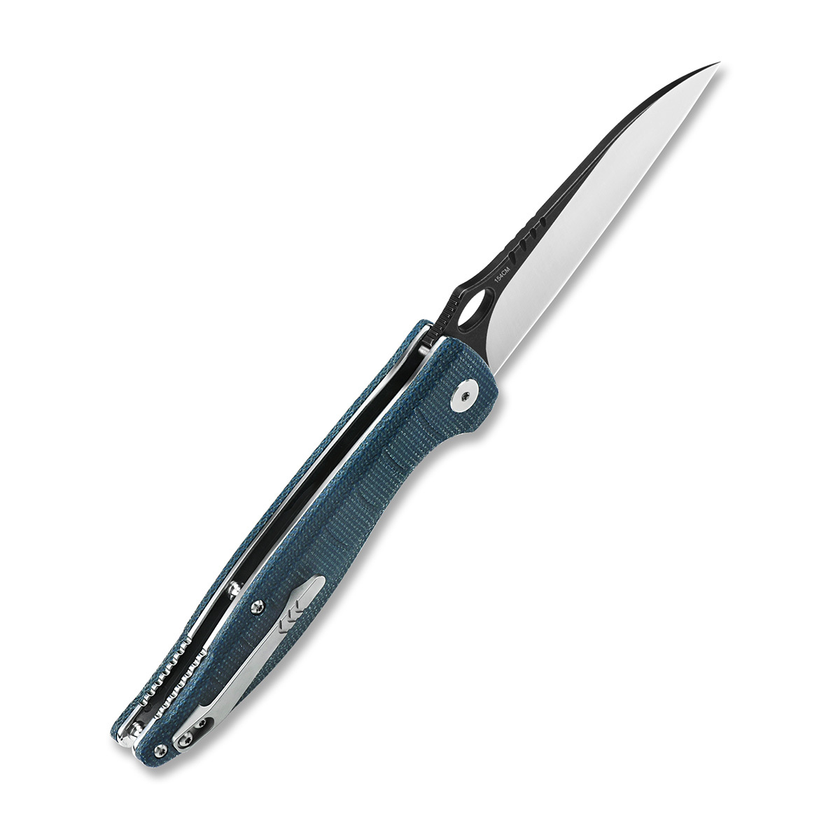 Складной нож Locust, сталь 154CM, рукоять микарта, синий - фото 3