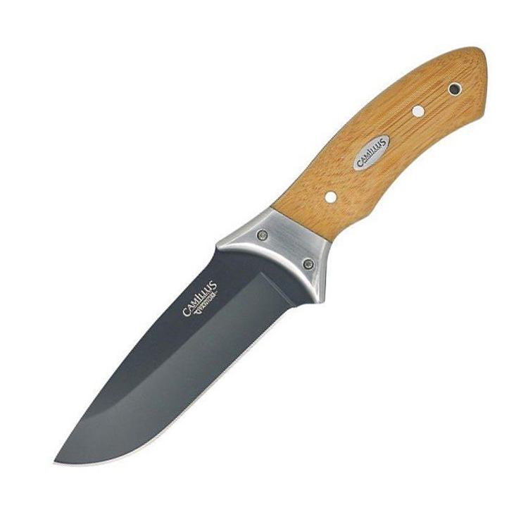 Нож с фиксированным клинком Camillus, сталь AUS-8, рукоять бамбук, коричневый