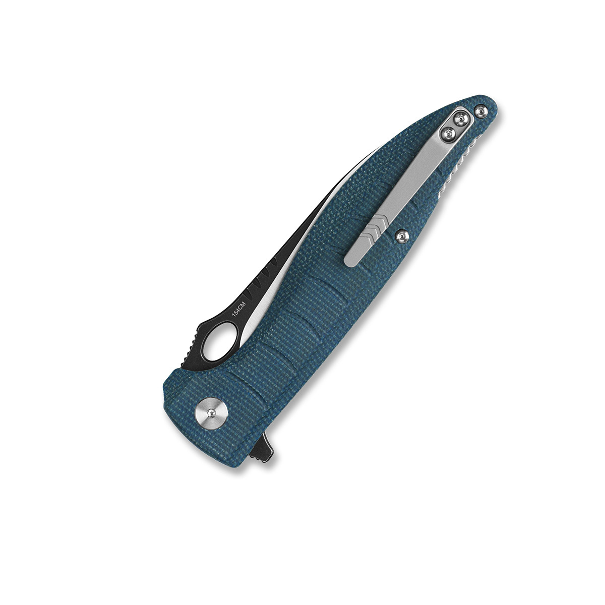 Складной нож Locust, сталь 154CM, рукоять микарта, синий - фото 4