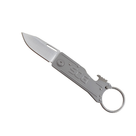 Нож - брелок KeyTron - SOG KT1001, сталь 5Cr15MoV, рукоять нержавеющая сталь, серебристый