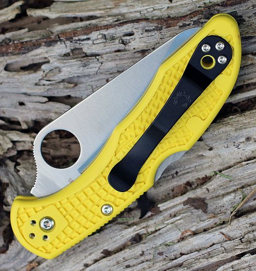 Складной нож Salt 2 - Spyderco C88SYL2, сталь H1 Satin Serrated, рукоять термопластик FRN, жёлтый - фото 3
