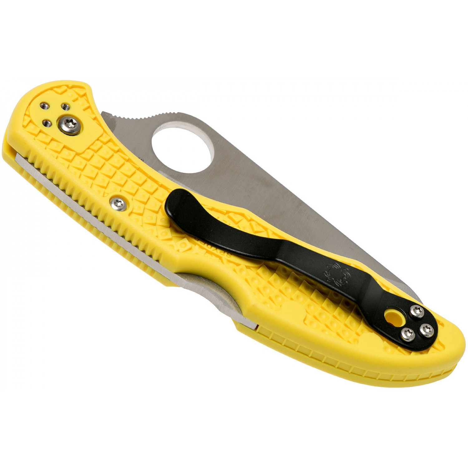 Складной нож Salt 2 - Spyderco C88SYL2, сталь H1 Satin Serrated, рукоять термопластик FRN, жёлтый - фото 6