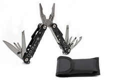 Фото Мультитул Stinger MT-MQ007-BK, сталь/алюминий, 9 инструментов, нейлоновый чехол