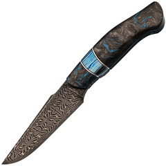 Фото Авторский нож Велес, сталь мозаичный дамаск, подарочная шкатулка