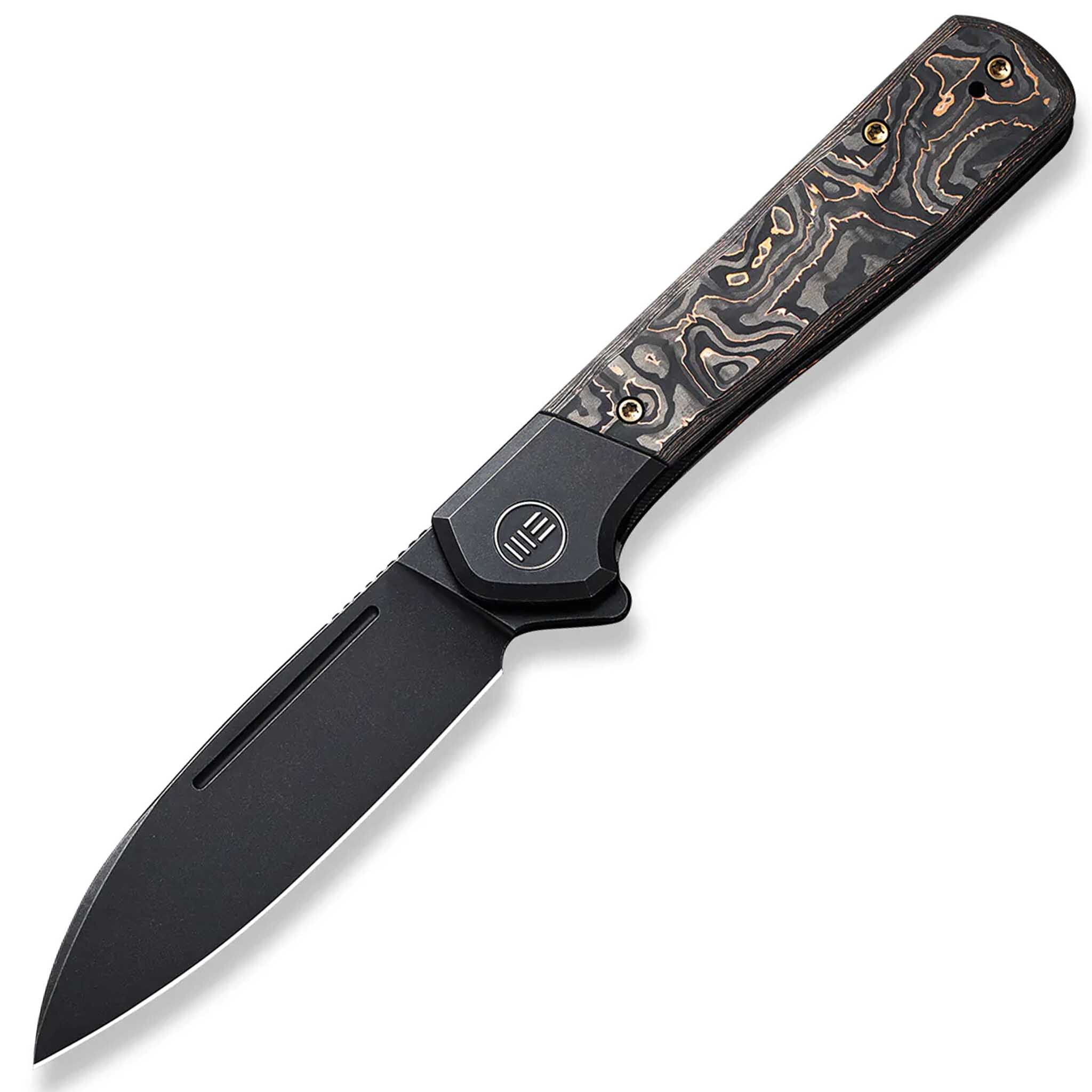 Складной нож We Knife Soothsayer Black, сталь CPM-20CV, рукоять карбон/титан складной нож zero tolerance 0990 сталь cpm 20cv рукоять carbon fiber